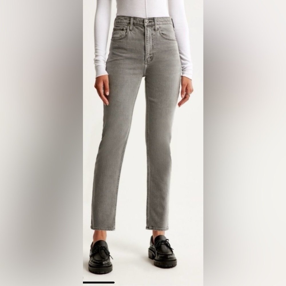 Abercrombie & Fitch Simone High Rise Ankle Jeans Gray Charcoal Size 29/8
